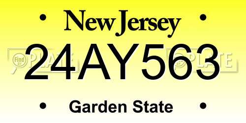 24AY563 New Jersey License Plate