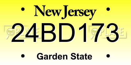 24BD173 New Jersey License Plate