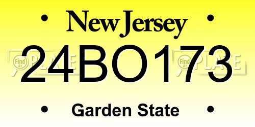 24BO173 New Jersey License Plate