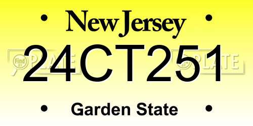 24CT251 New Jersey License Plate