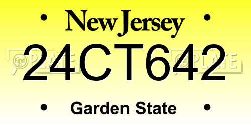 24CT642 New Jersey License Plate