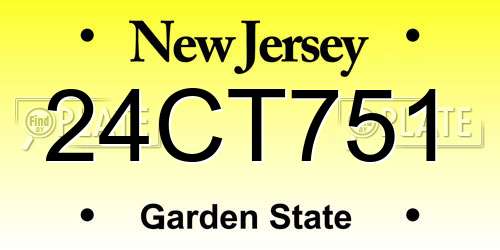 24CT751 New Jersey License Plate