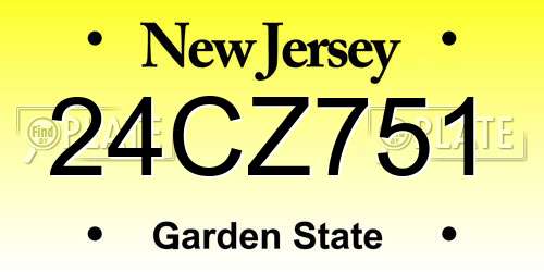 24CZ751 New Jersey License Plate