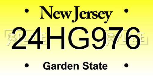 24HG976 New Jersey License Plate
