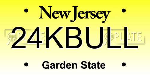 24KBULL New Jersey License Plate
