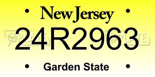 24R2963 New Jersey License Plate