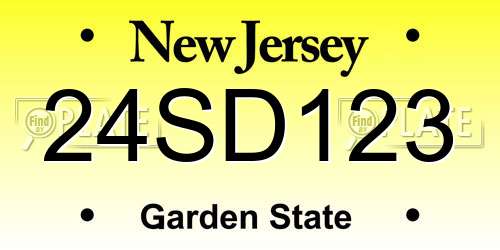 24SD123 New Jersey License Plate