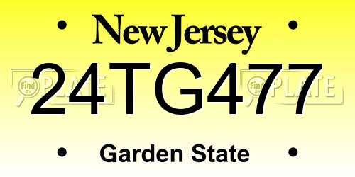 24TG477 New Jersey License Plate