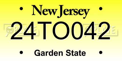 24TO042 New Jersey License Plate