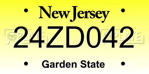 24ZD042 New Jersey License Plate