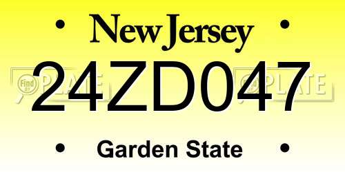 24ZD047 New Jersey License Plate