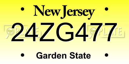 24ZG477 New Jersey License Plate
