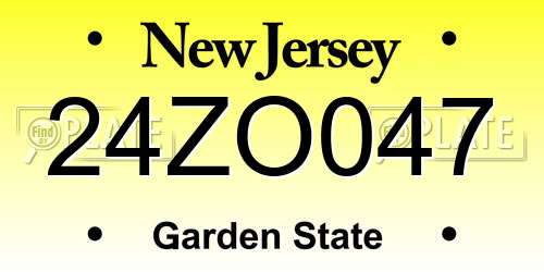 24ZO047 New Jersey License Plate