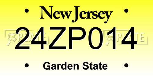 24ZP014 New Jersey License Plate