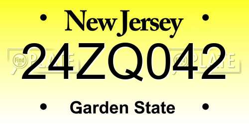 24ZQ042 New Jersey License Plate