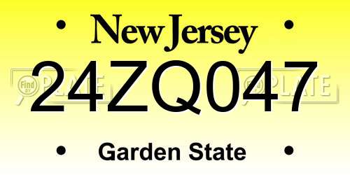 24ZQ047 New Jersey License Plate