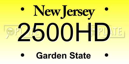2500HD New Jersey License Plate