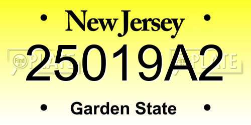 25019A2 New Jersey License Plate