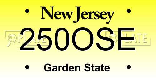 250OSE New Jersey License Plate