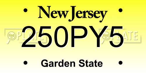 250PY5 New Jersey License Plate