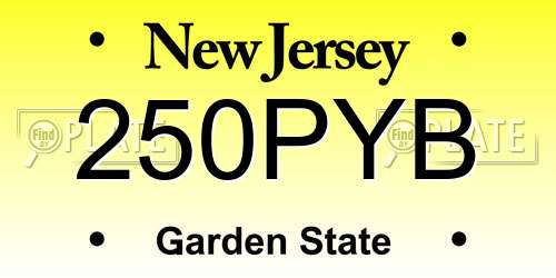 250PYB New Jersey License Plate