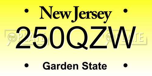 250QZW New Jersey License Plate