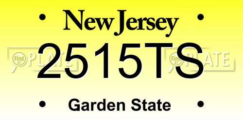 2515TS New Jersey License Plate