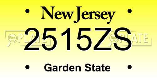2515ZS New Jersey License Plate