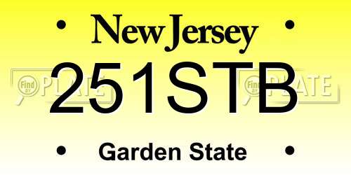 251STB New Jersey License Plate
