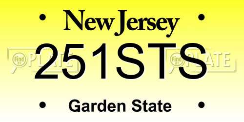 251STS New Jersey License Plate