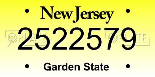 2522579 New Jersey License Plate