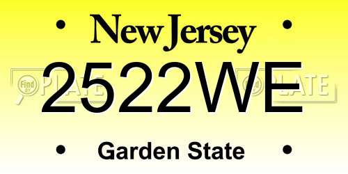2522WE New Jersey License Plate