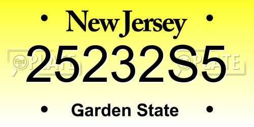 25232S5 New Jersey License Plate