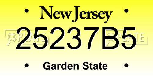 25237B5 New Jersey License Plate