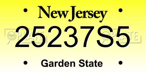 25237S5 New Jersey License Plate