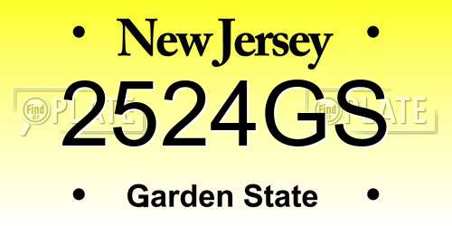 2524GS New Jersey License Plate