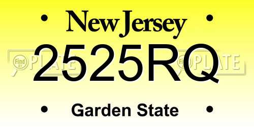 2525RQ New Jersey License Plate