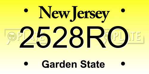 2528RO New Jersey License Plate