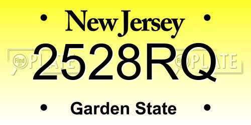 2528RQ New Jersey License Plate
