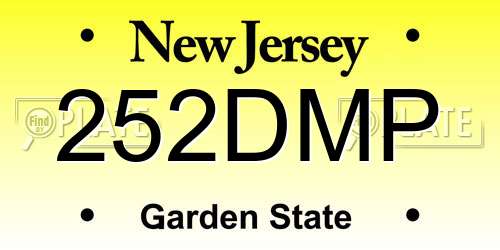 252DMP New Jersey License Plate
