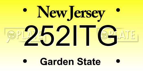252ITG New Jersey License Plate