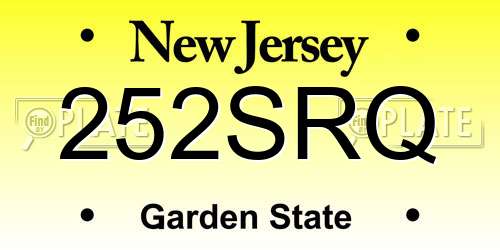 252SRQ New Jersey License Plate