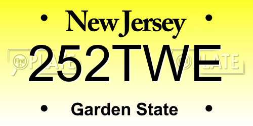252TWE New Jersey License Plate