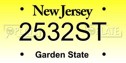 2532ST New Jersey License Plate