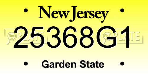 25368G1 New Jersey License Plate