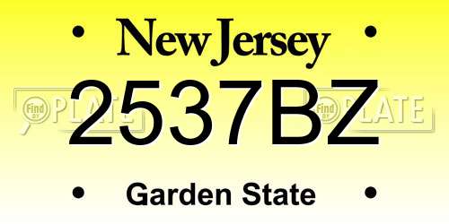 2537BZ New Jersey License Plate