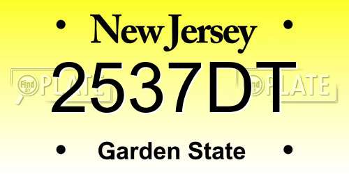 2537DT New Jersey License Plate