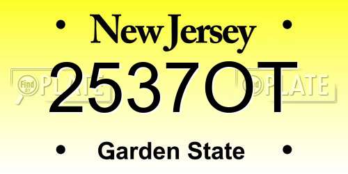 2537OT New Jersey License Plate