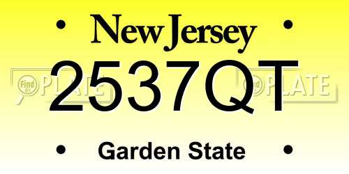 2537QT New Jersey License Plate