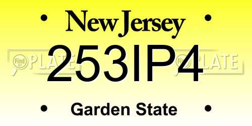 253IP4 New Jersey License Plate